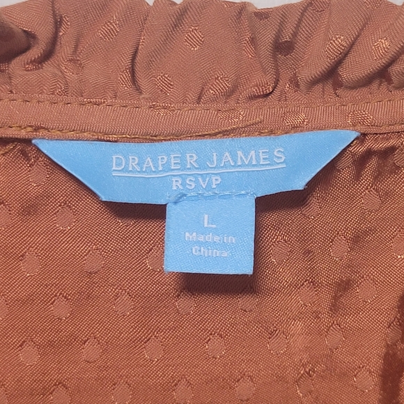 Draper James RSVP  Tie Neck Dot Jacquard Blouse Size L - Picture 9 of 12